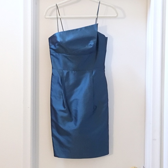 Eccoci Dresses & Skirts - ⬇️Eccoci Silk Turquoise Asymmetric Cocktail Dress